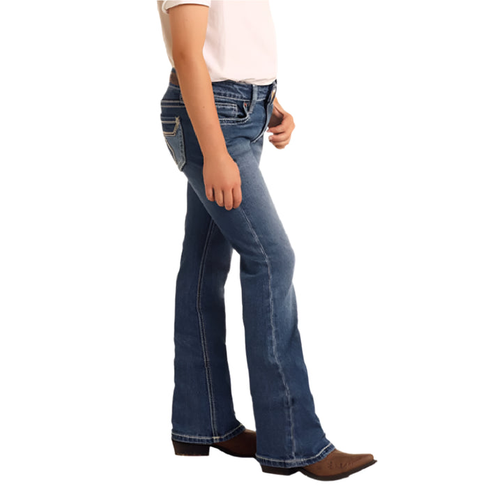 * Rock & Roll Denim Girl's Star Embroidered Bootcut Jeans - FINAL SALE KIDS - Girls - Clothing - Jeans Panhandle