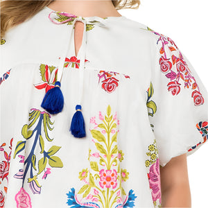 Floral Tassel Peasant Top