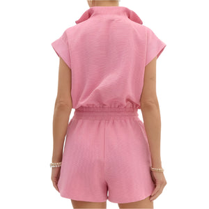 Knit Short Sleeve Romper WOMEN - Clothing - Jumpsuits & Rompers Entro