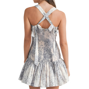 Smocked Bodice Fit And Flare Mini Dress