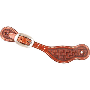 Martin Saddlery Alpine Spur Straps Tack - Spur Straps Martin Saddlery Chestnut w/ Mini Coarse Weave Tool