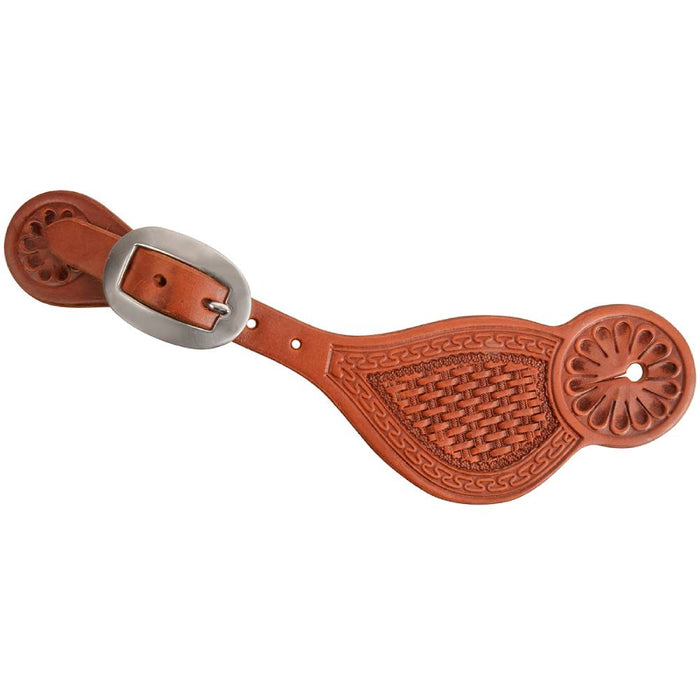 Martin Saddlery Tombstone Spur Straps Tack - Spur Straps Martin Saddlery Chestnut Basket