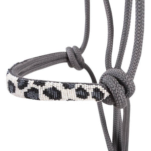 Cashel Beaded Rope Halter with Lead Tack - Halters & Leads Cashel Grey Cheetah