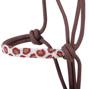 Cashel Beaded Rope Halter with Lead Tack - Halters & Leads Cashel Brown Cheetah