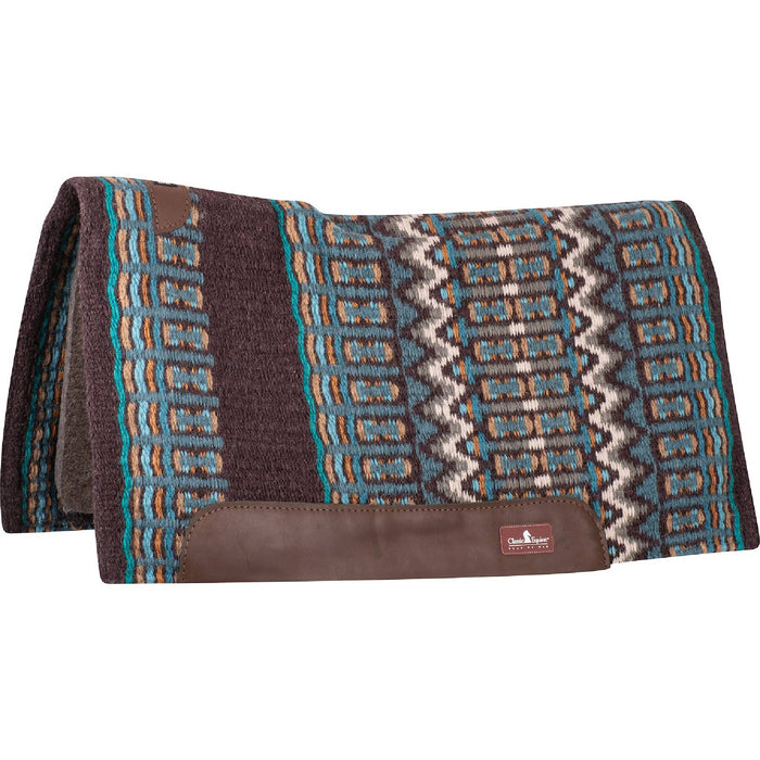 Classic Equine Classic Wool Top Pad - 34"x38" Tack - Saddle Pads Classic Equine Coffee/Teal