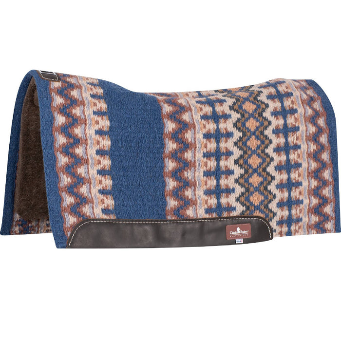 Classic Equine Contour Blanket Top Alpaca Pad - 34"x38" Tack - Saddle Pads Classic Equine Sapphire/Russet
