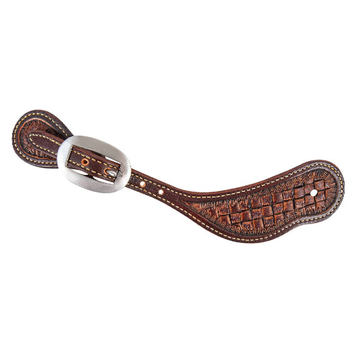 Martin Saddlery Mini-Basket Weave Cowboy Spur Strap Tack - Spur Straps Martin Saddlery Natural Skirting M