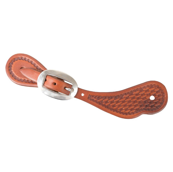 Martin Saddlery Mini-Basket Weave Cowboy Spur Strap Tack - Spur Straps Martin Saddlery Chestnut M