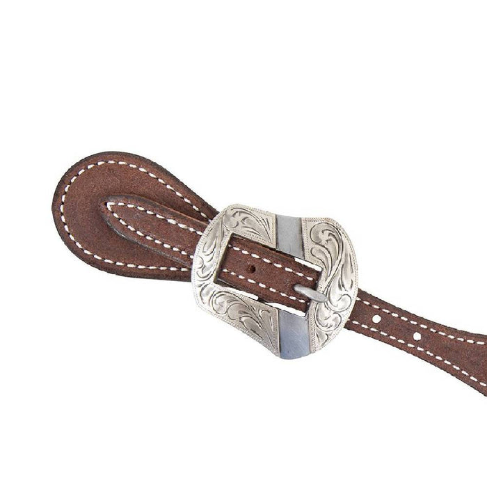 Martin Saddlery Cowboy Spur Straps w/Bandera Buckles Tack - Spur Straps Martin Saddlery Chocolate Roughout w/Salinas Buckle
