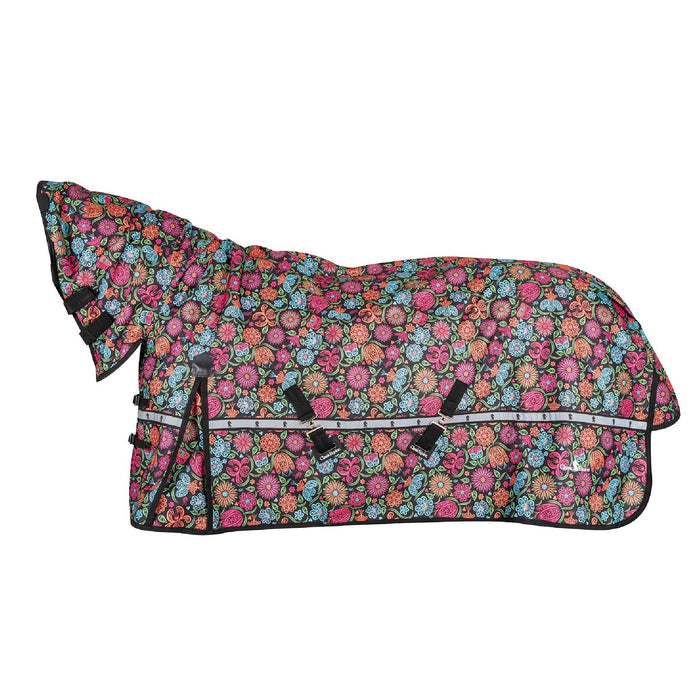 Classic Equine Windbreaker Turnout Sheet With Hood Equine - Blankets & Sheets Classic Equine Neon Flower XS