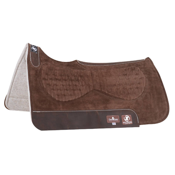 Classic Equine Zone Micro Suede/Felt Pad Tack - Saddle Pads Classic Equine Chocolate 28"x30"