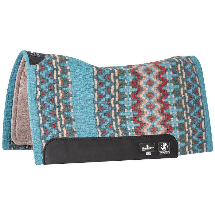 Classic Equine Zone Wool Top Pad 32"x34" Tack - Saddle Pads Classic Equine Turquoise/Peacock