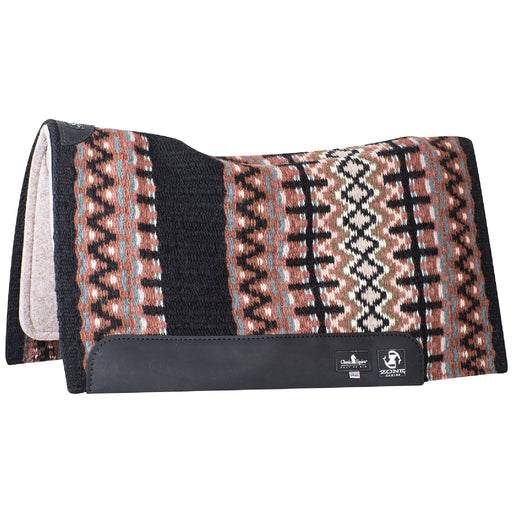 Classic Equine Zone Wool Top Pad 34"x38" Tack - Saddle Pads Classic Equine 3/4" Black/Chestnut