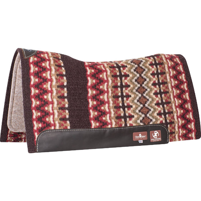 Classic Equine Zone Wool Top Pad 34"x38" Tack - Saddle Pads Classic Equine 3/4" Coffee/Cherry