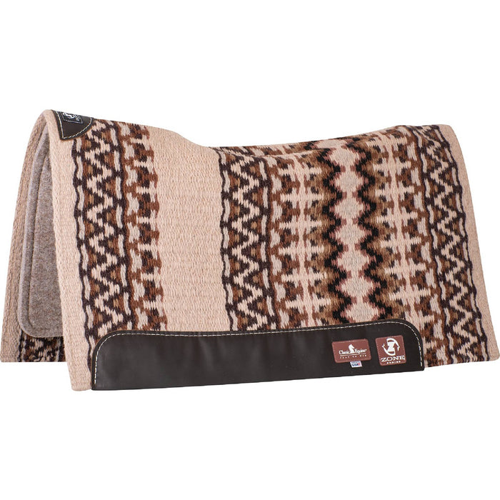 Classic Equine Zone Wool Top Pad 34"x38" Tack - Saddle Pads Classic Equine 3/4" Latte/Coffee
