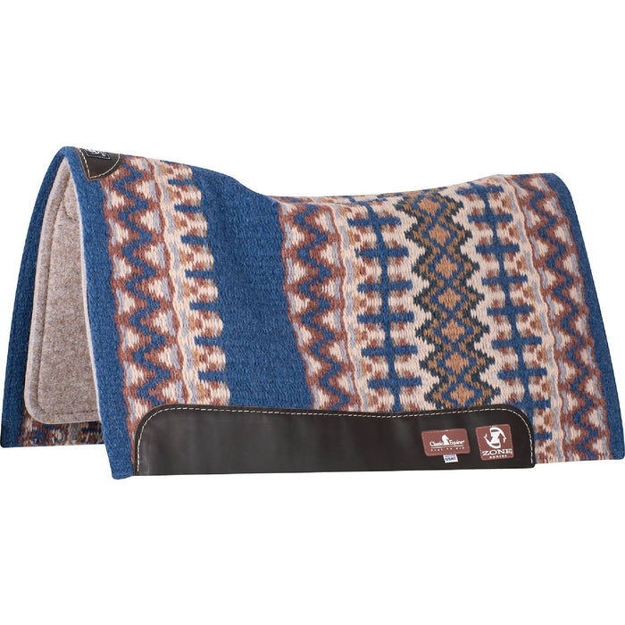 Classic Equine Zone Wool Top Pad 34"x38" Tack - Saddle Pads Classic Equine 3/4" Sapphire/Russett