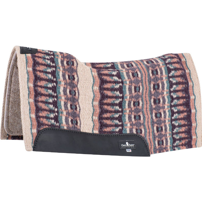Classic Equine ESP Contour Saddle Pad - 32"x34" Tack - Saddle Pads Classic Equine Latte/Peacock