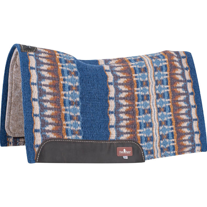 Classic Equine ESP Contour Saddle Pad - 34"x38" Tack - Saddle Pads Classic Equine 3/4" Sapphire/Buckskin