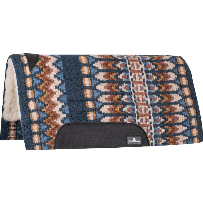 Classic Equine SensorFlex Wool Top Pad - 32"x34" Tack - Saddle Pads Classic Equine Navy/Buckskin