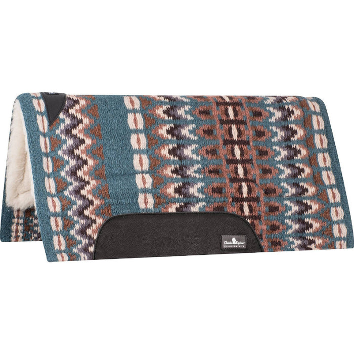 Classic Equine SensorFlex Wool Top Pad - 32"x34" Tack - Saddle Pads Classic Equine Peacock/Cashmere