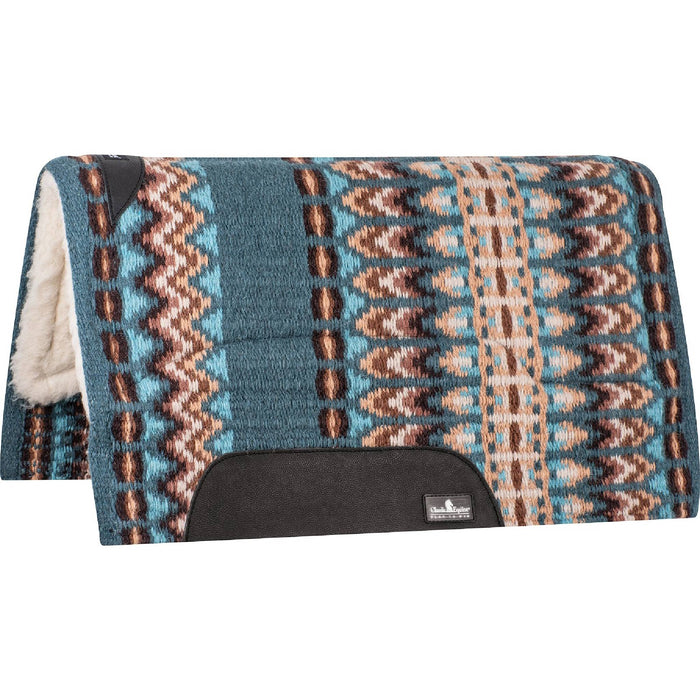 Classic Equine SensorFlex Wool Top Pad - 34"x38" Tack - Saddle Pads Classic Equine Peacock/Coffee