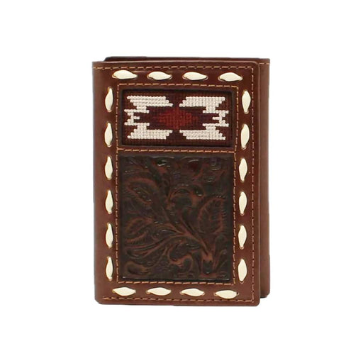 Nocona Aztec Floral Embossed Tri-Fold Wallet MEN - Accessories - Wallets & Money Clips M&F Western Products   