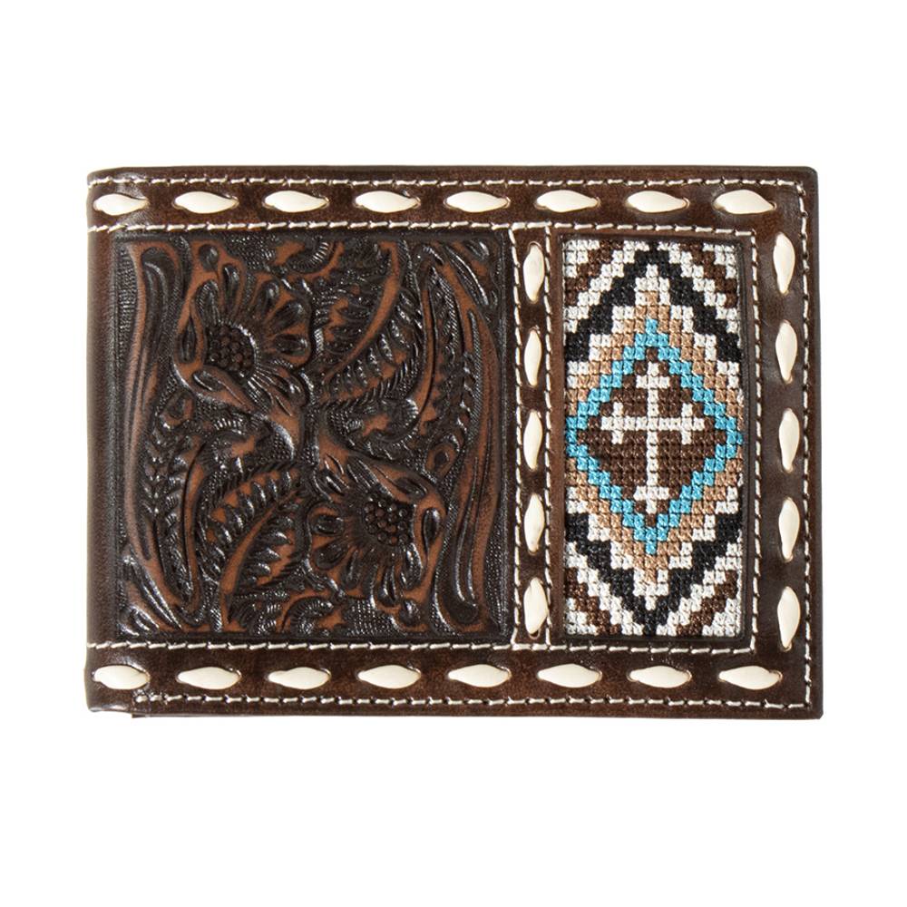 Nocona Cross Embroidered Inlay Bifold Wallet MEN - Accessories - Wallets & Money Clips M&F Western Products   