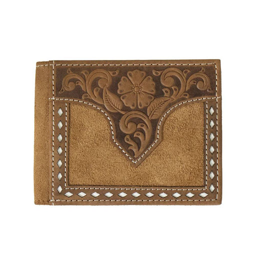Nocona Roughout Floral Buck Lace Bifold Wallet MEN - Accessories - Wallets & Money Clips M&F Western Products   