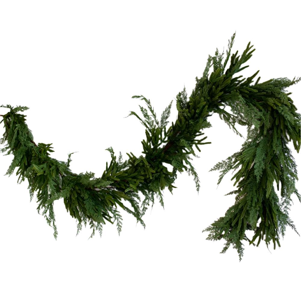 Norfolk Cypress Faux Garland HOME & GIFTS - Home Decor - Seasonal Decor Luxe B Co