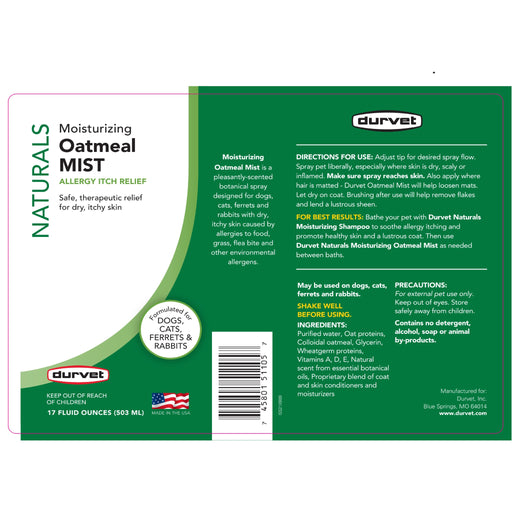Durvet Oatmeal Mist Pets - Cleaning & Grooming Durvet