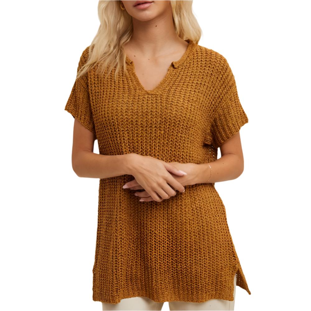 Open Knit Sweater Top WOMEN - Clothing - Tops - Short Sleeved WISHLIST   