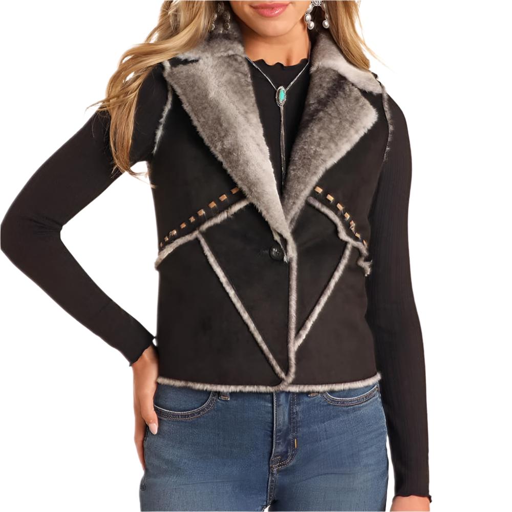 Powder River Women's Microsuede Faux Fur Vest WOMEN - Clothing - Outerwear - Vests Panhandle   