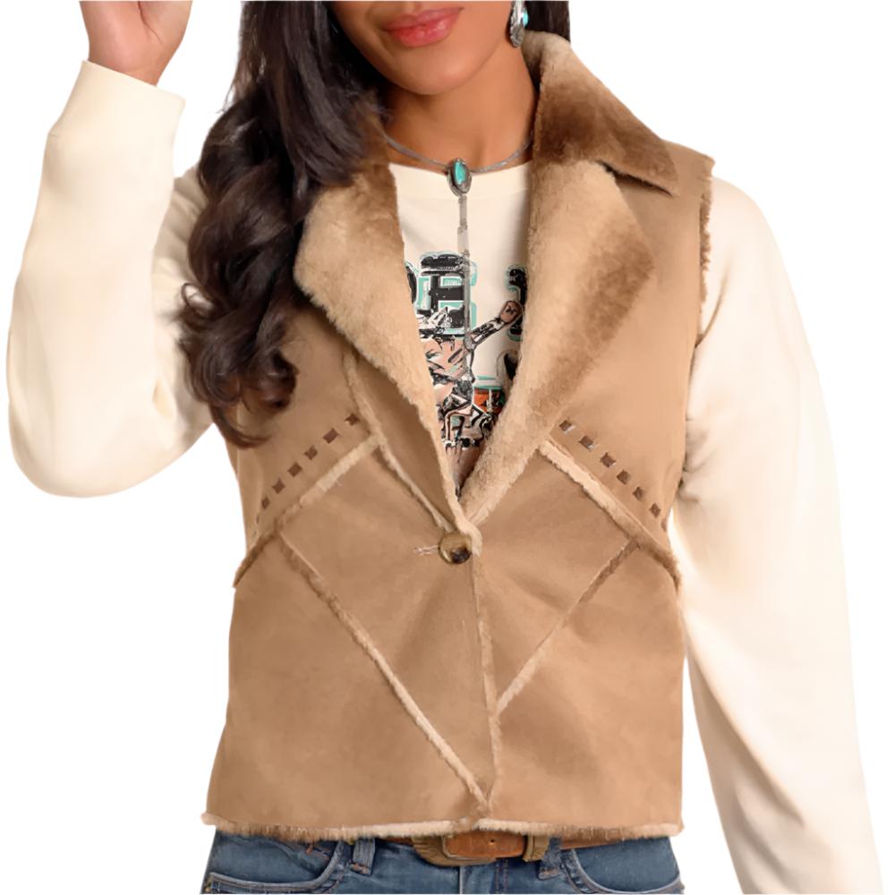 Powder River Women's Micro Suede Faux Fur Vest WOMEN - Clothing - Outerwear - Vests Panhandle   