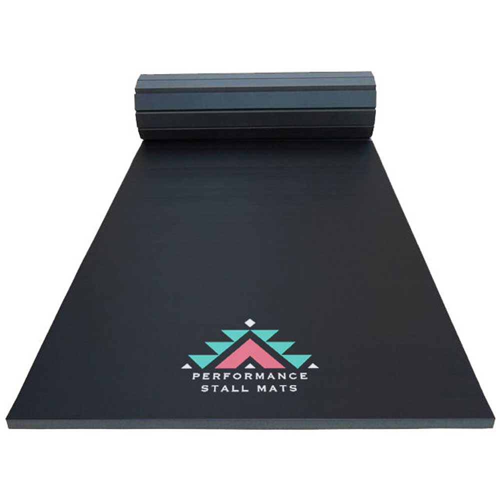 3x9ft Black Roll-Up Stall Mat Barn - Accessories Performance Stall Mats