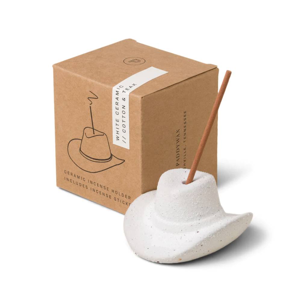 Paddywax White Cowboy Hat Incense Holder/Sticks HOME & GIFTS - Home Decor - Candles + Diffusers Paddywax   