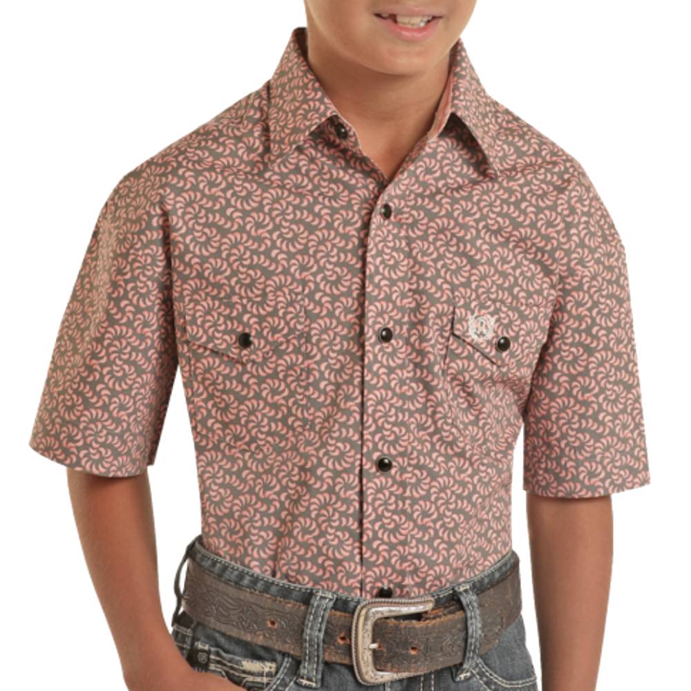 Panhandle Boy's Melon Geo Print Shirt KIDS - Boys - Clothing - Shirts - Short Sleeve Shirts Panhandle   