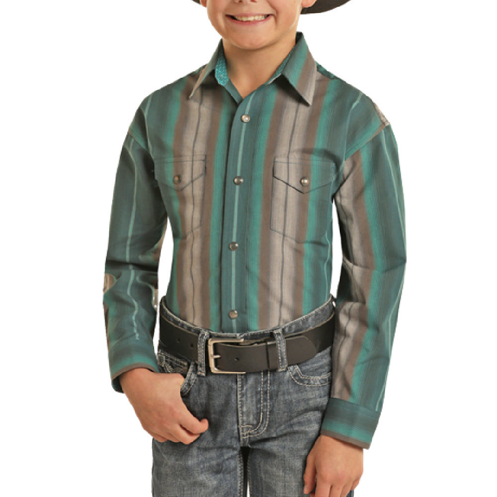Panhandle Boy's Serape Stripe Snap Shirt KIDS - Boys - Clothing - Shirts - Long Sleeve Shirts Panhandle   