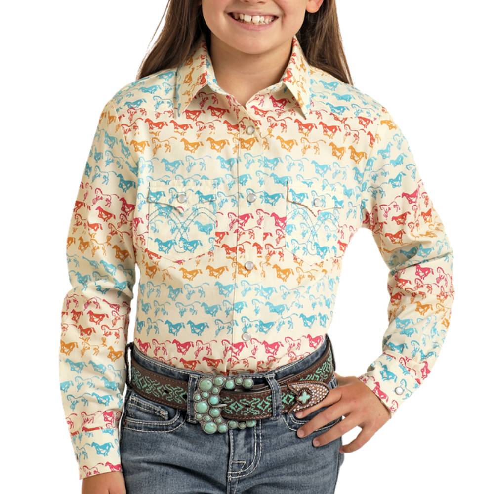Panhandle Girl's Rainbow Horse Shirt
