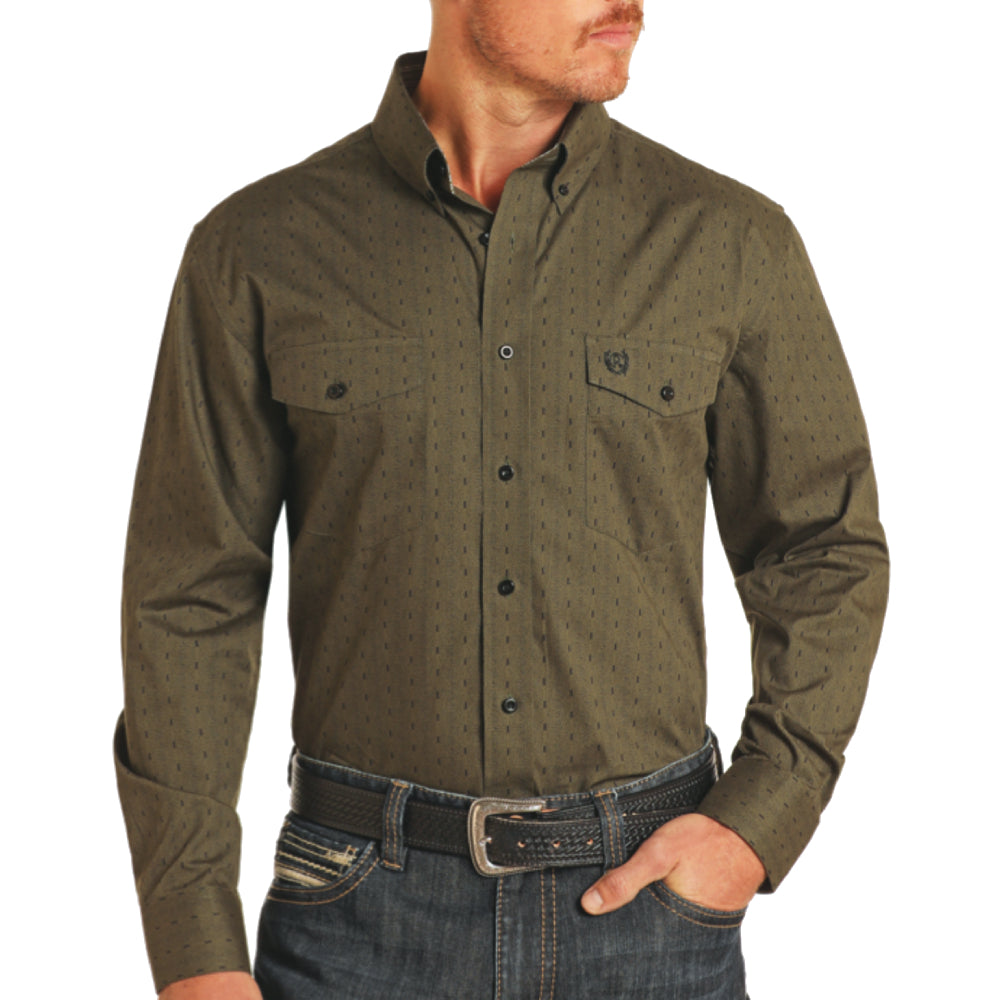 Panhandle Men's Mini Geo Print Shirt MEN - Clothing - Shirts - Long Sleeve Shirts Panhandle   