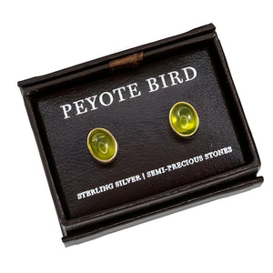 Gold Plated Gemstone Stud Earrings WOMEN - Accessories - Jewelry - Earrings Peyote Bird Designs Peridot  