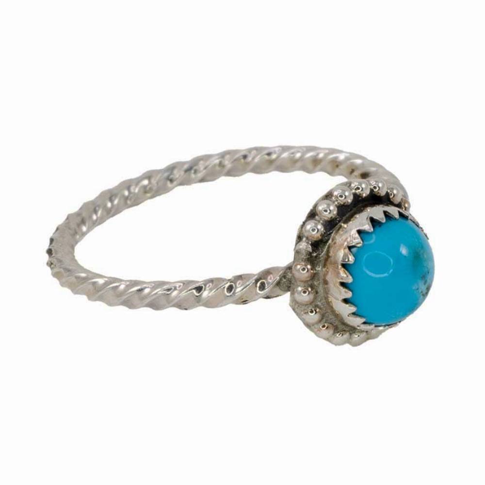Petite Kingman Turquoise Solitare Ring WOMEN - Accessories - Jewelry - Rings Al Zuni   