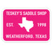 Teskey's 1998 Saddle Shop Sticker Pink/White TESKEY'S GEAR - Stickers Teskey's