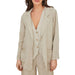 * Pinstripe Linen Open Blazer - FINAL SALE WOMEN - Clothing - Outerwear - Jackets Milio Milano