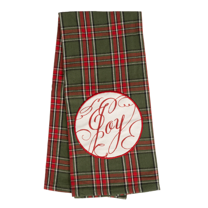 Red & Green "Joy" Script - Kitchen Towel