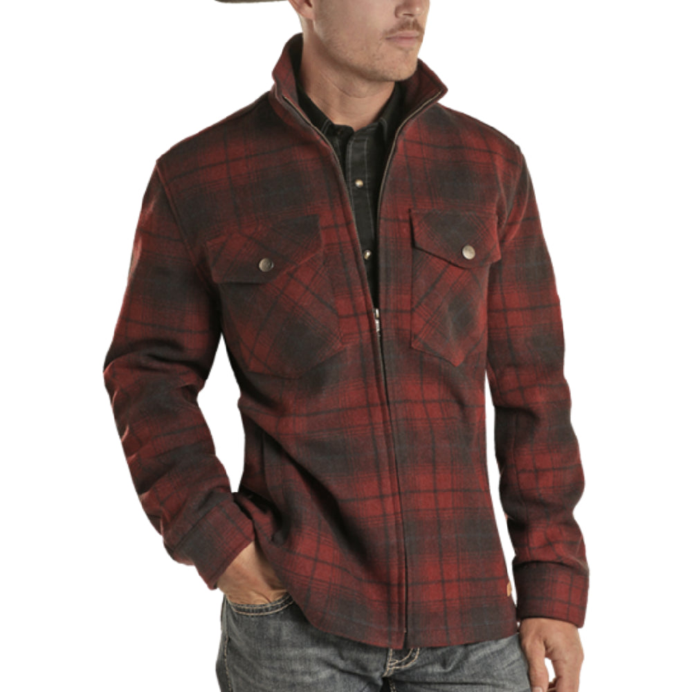 Powder River Men's Plaid Wool Coat - FINAL SALE MEN - Clothing - Outerwear - Jackets Panhandle   