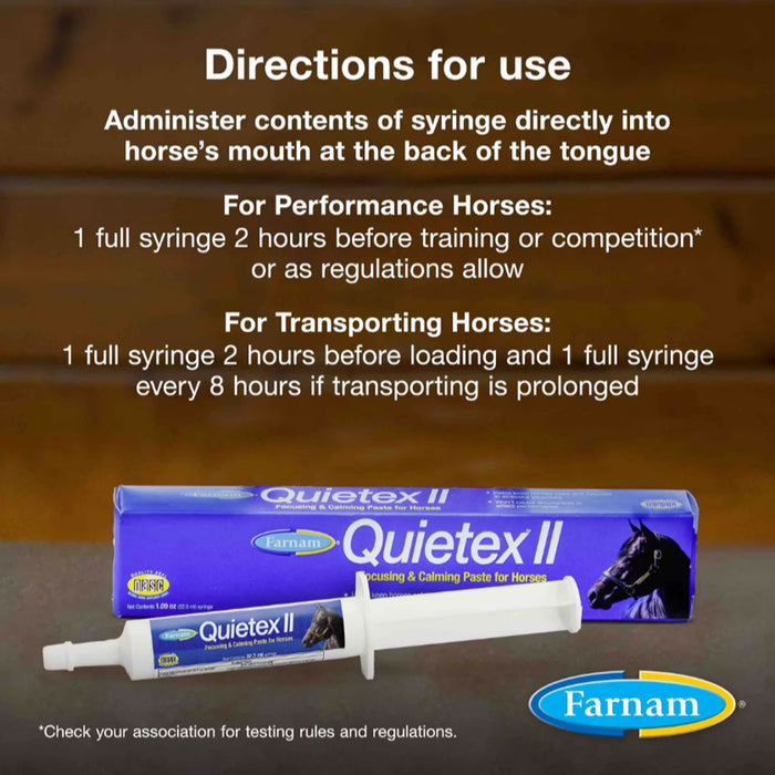 Farnam Quietex II Paste, 1.09ml Syringe Equine - Supplements Farnam