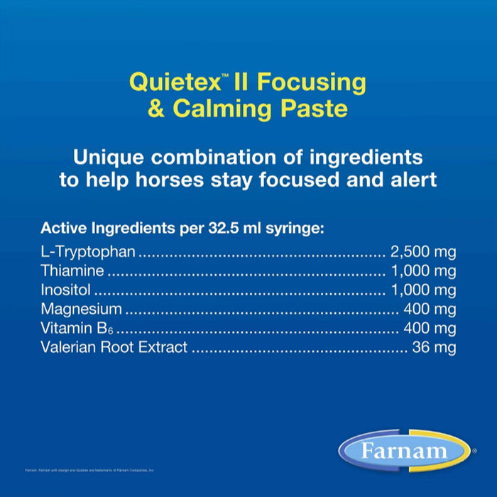 Farnam Quietex II Paste, 1.09ml Syringe Equine - Supplements Farnam