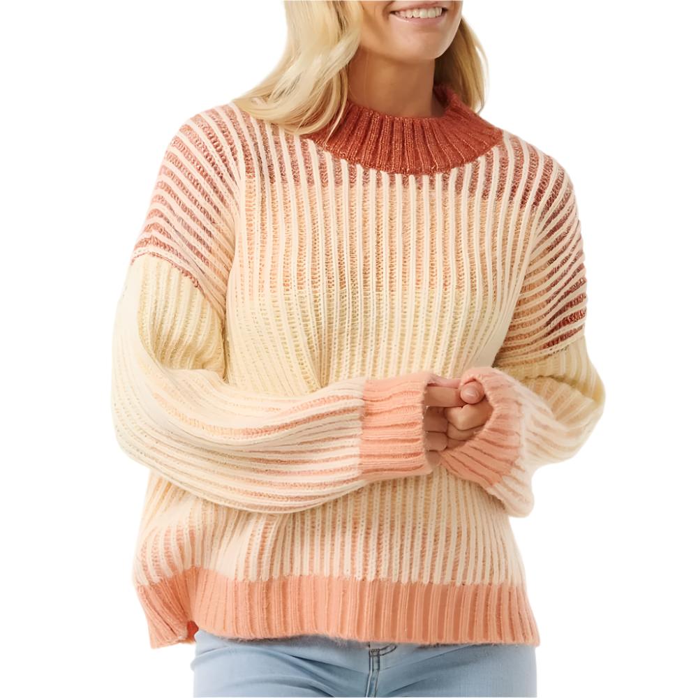 即日発送　Bibiy. ROSIE SHIRT KNIT NAVY Rip Curl Women's Soleil Rib Knit Crew Sweater — Teskeys