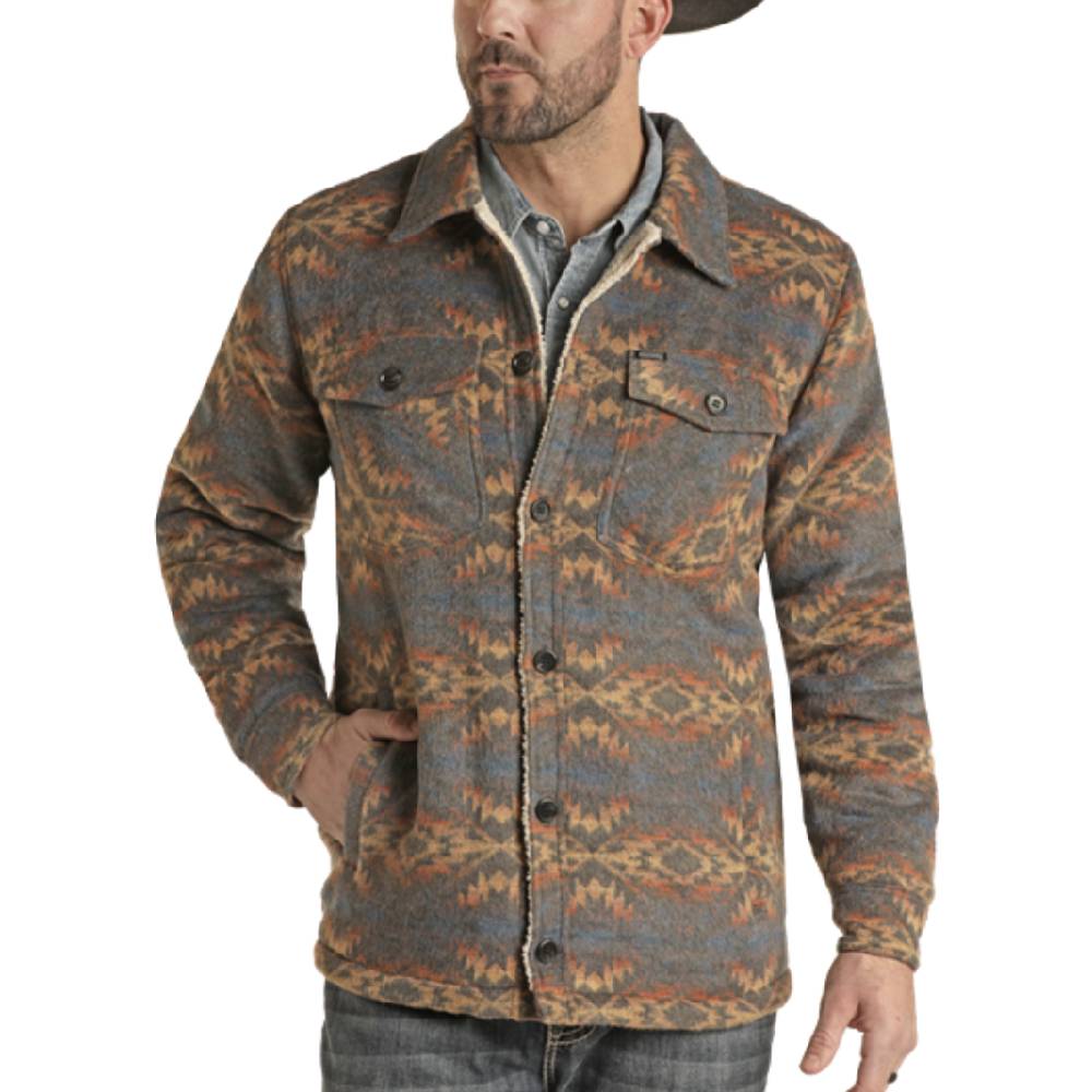 Rock & Roll Denim Men's Aztec Shirt Jacket - FINAL SALE MEN - Clothing - Outerwear - Jackets Panhandle   
