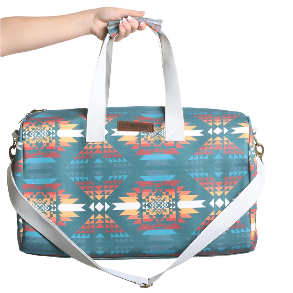 Rock & Roll Denim Aztec Print Duffle Bag ACCESSORIES - Luggage & Travel - Duffle Bags Panhandle   